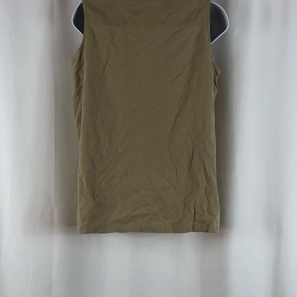 Objects Gold textured Silk button front collared sleeveless shirt pockets NWT S - Picture 8 of 15